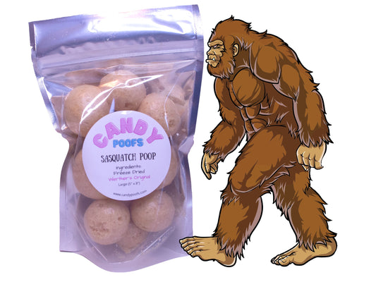 Our Sasquatch Poo is made from freeze dried Werther's Original Chews that are now light, airy, and crispy with an intensified flavor! The perfect yummy snack!